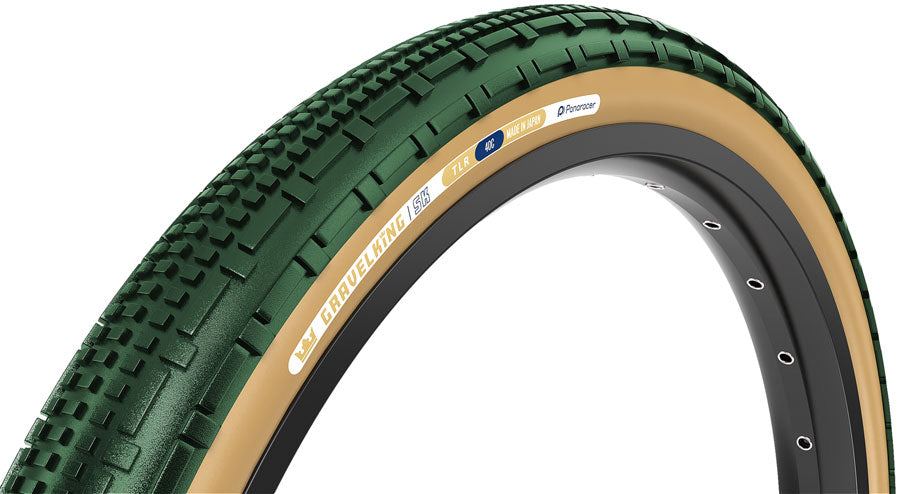 Panaracer GravelKing SK Tire - 700 x 45 Tubeless Folding British Racing Green/Brown
