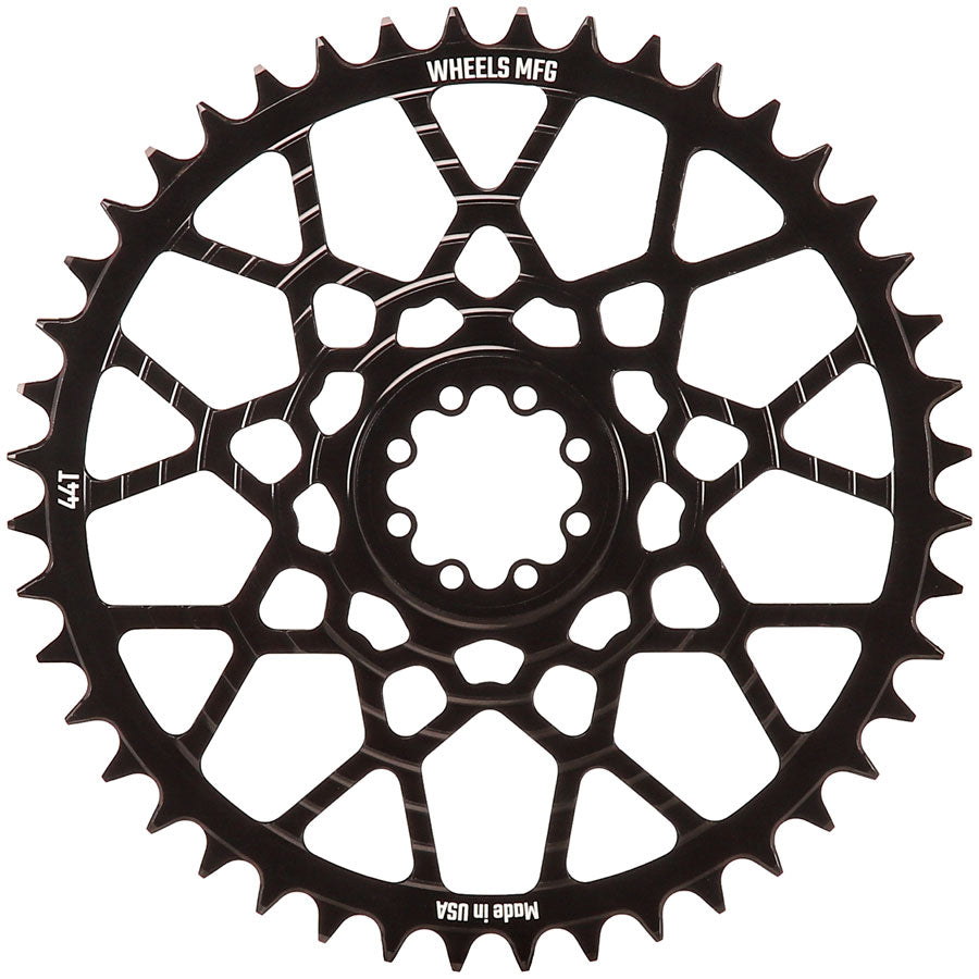 Wheels Manufacturing Gravel Direct Mount Chainring - 44t SRAM 8-Bolt Direct Mount 6.5mm Inboard Offset T-Type Chain Compatible BLK