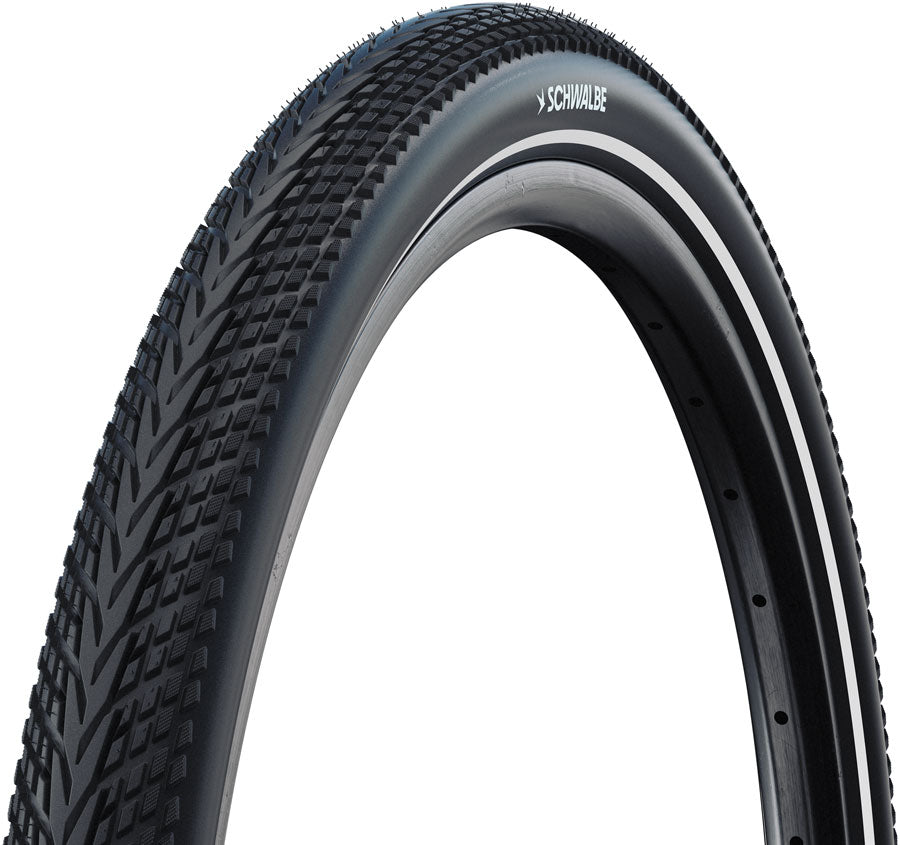 Schwalbe Marathon Almotion Tire - 700 x 50 Clincher Wire BLK/Reflex Standard RaceGuard Addix Green E-50