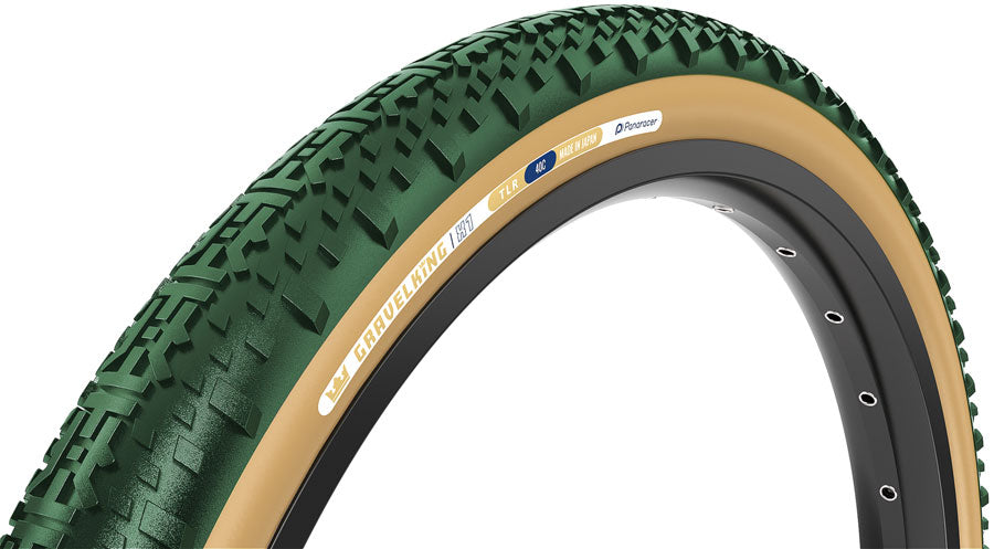 Panaracer GravelKing X1 Tire - 700 x 45 Tubeless Folding British Racing Green/Brown