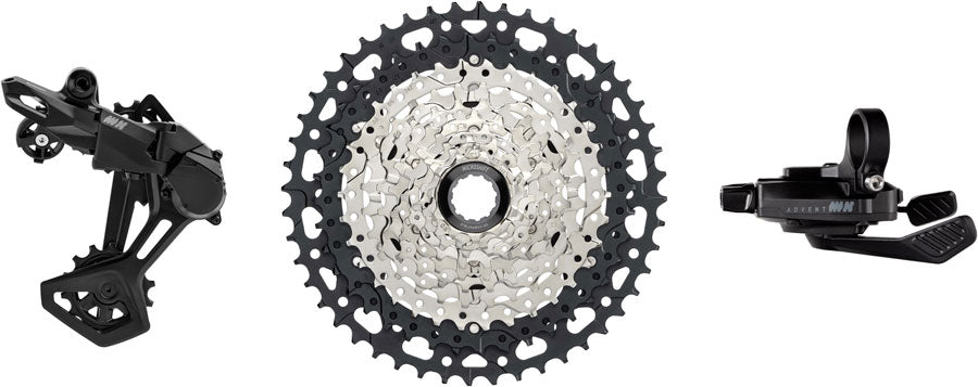 microSHIFT Advent MX 1x10-Speed Groupset - MX Trail Shifter MX Rear Derailleur Steel Cage Clutched 11-48t Cassette For HG Driver