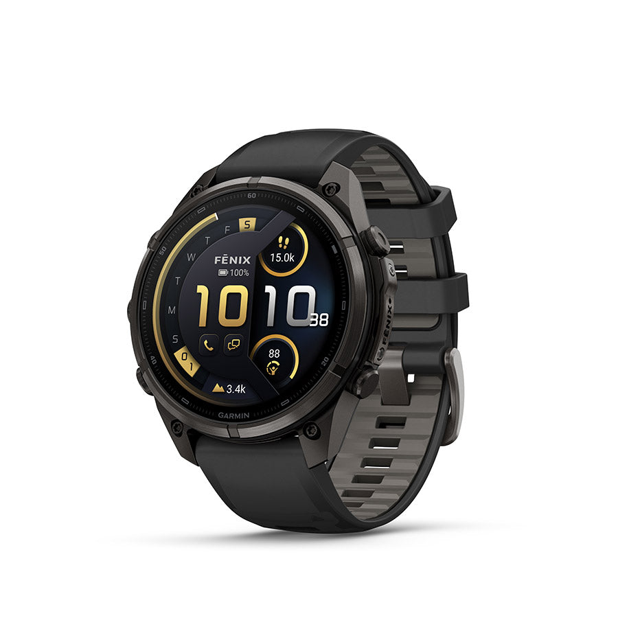 Garmin fenix 9 Pro inReach 47mm Watch Watch Color: Black Wristband: Black/ Pebble Grey - Silicone