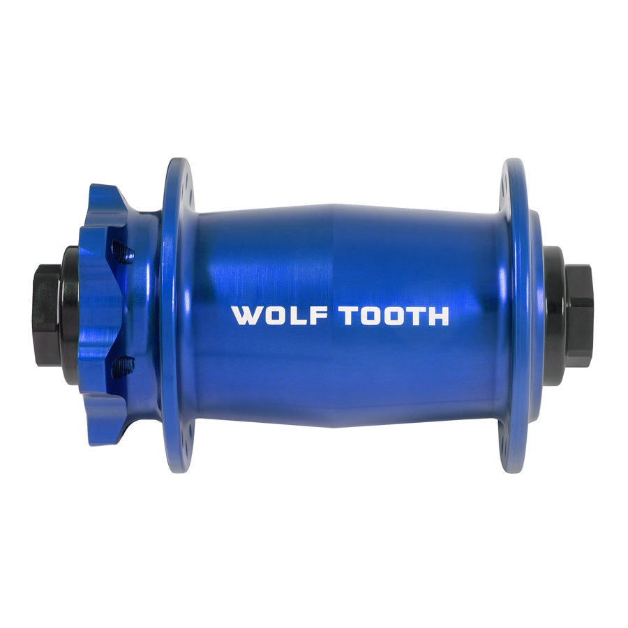 Wolf Tooth Mountain Front Hub - 15 x 110mm 6-Bolt Blue J-Bend 28H