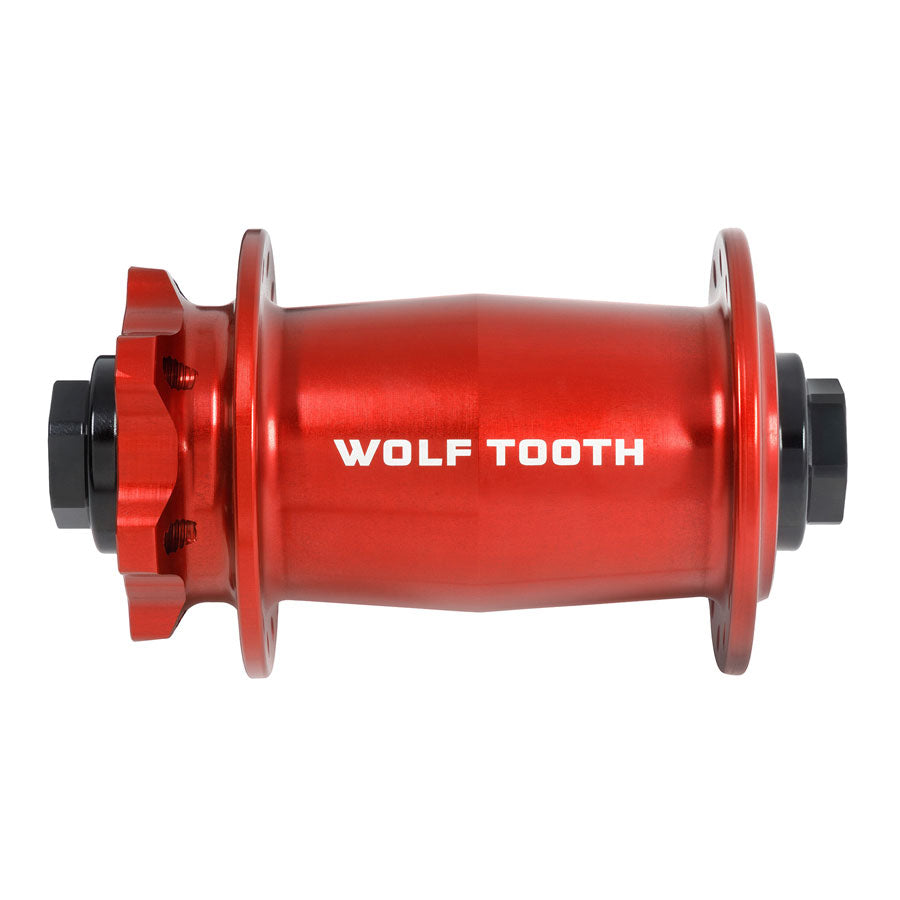 Wolf Tooth Mountain Front Hub - 15 x 110mm 6-Bolt Red J-Bend 28H