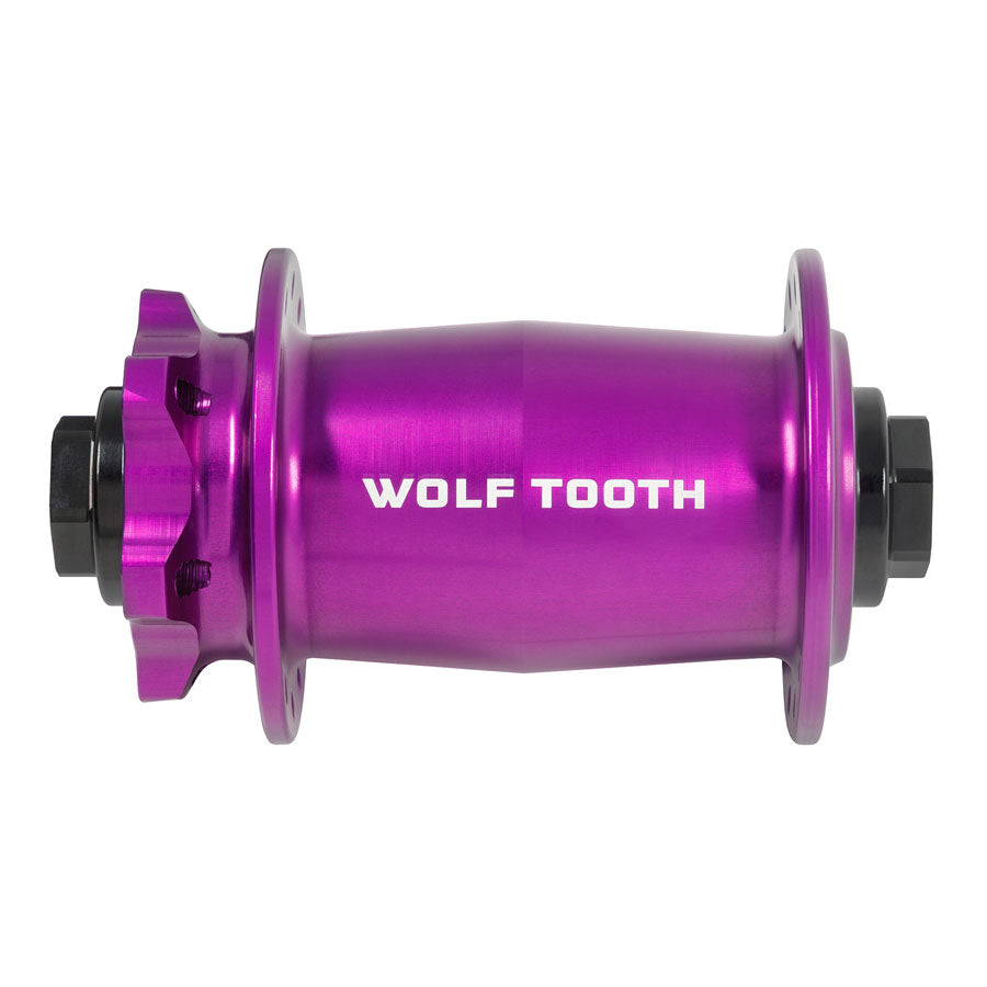 Wolf Tooth Mountain Front Hub - 15 x 110mm 6-Bolt Ultraviolet Purple J-Bend 28H