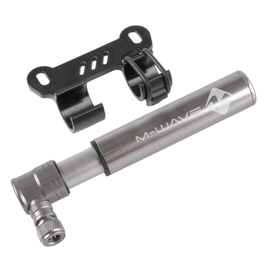 M-Wave MiniatAir Pump 120mm 90psi Dual Valve Head Silver