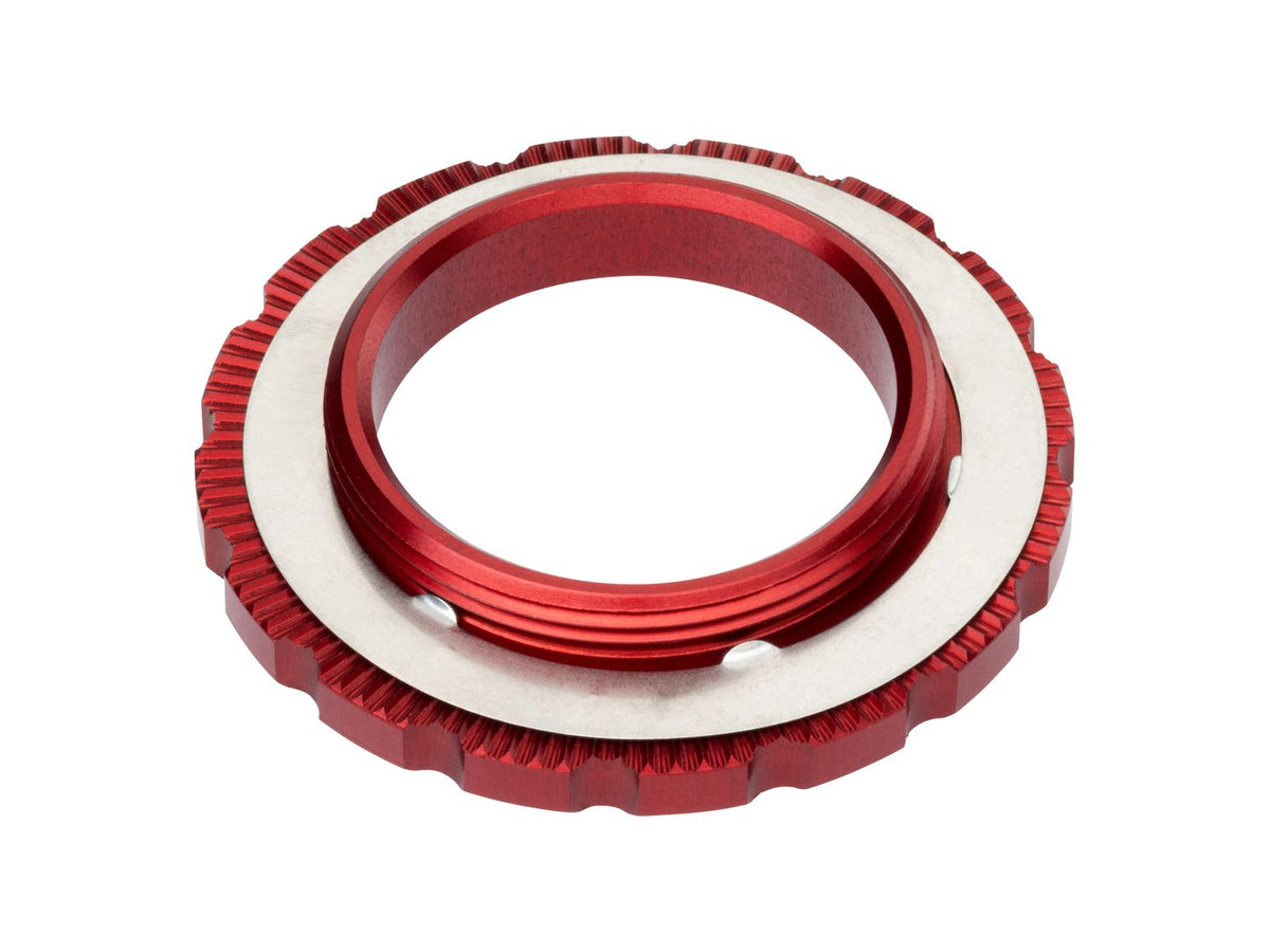 External Thread Lock Ring Wolf Tooth CenterLock Rotor Lockring - External Splined Red