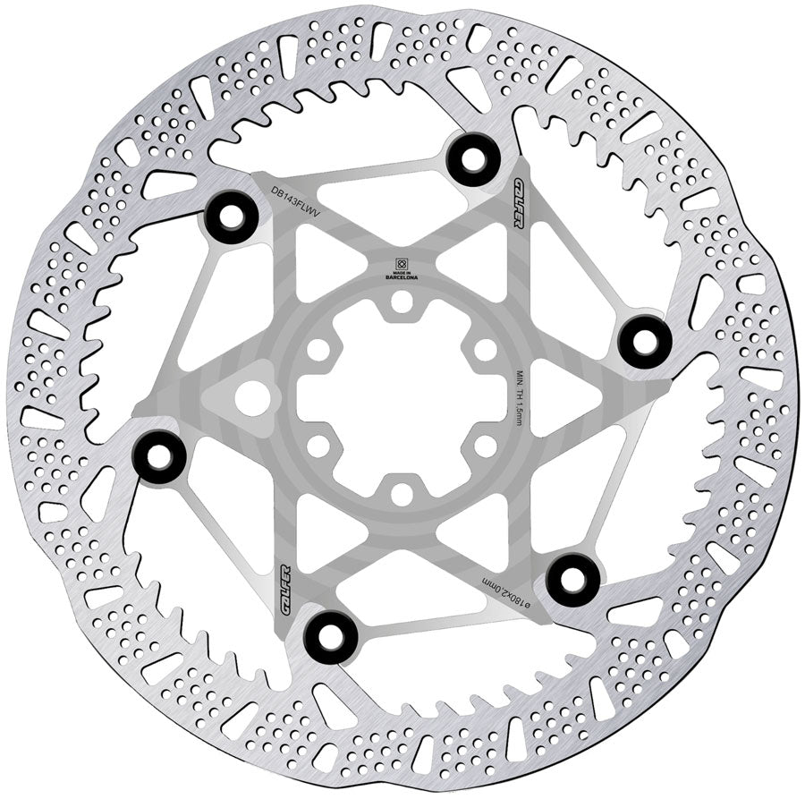 Galfer Shark Evo Disc Brake Rotor - 180mm x 2.0mm 6-Bolt Raw