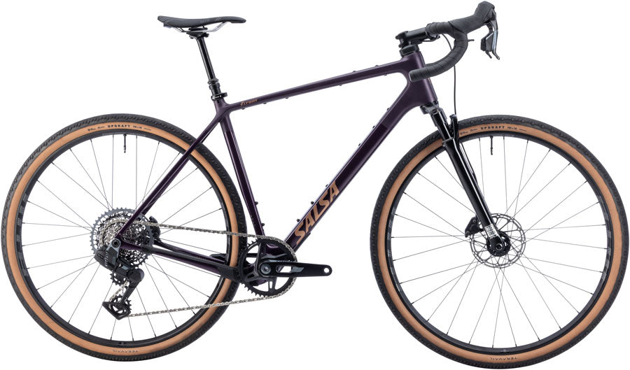 Salsa Flyway C Rival XPLR AXS 13 SUS Bike - 700c Carbon BLKberry Medium/Large