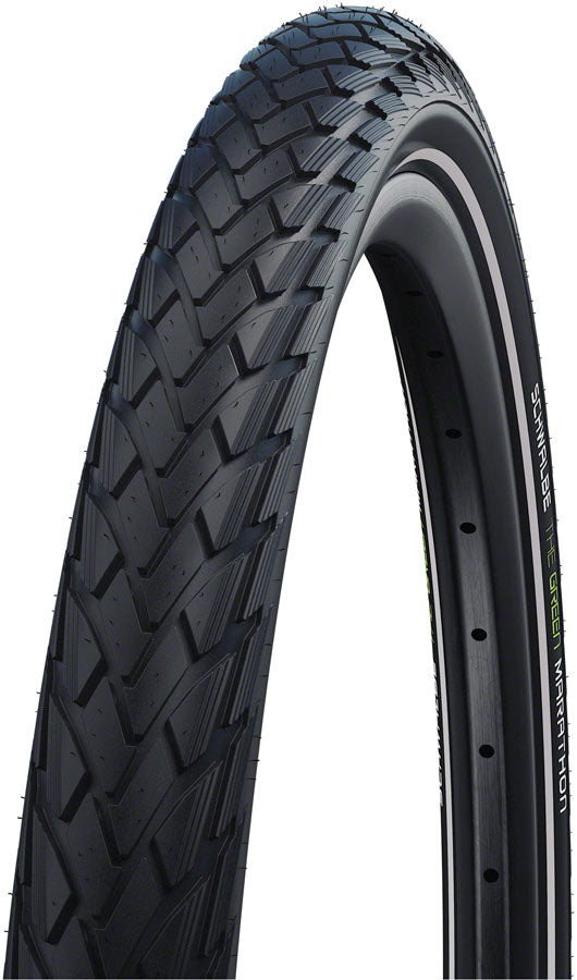 Schwalbe Green Marathon Tire - 700 x 23 Clincher Wire BLK/Reflective Performance Line GreenGuard TwinSkin Addix