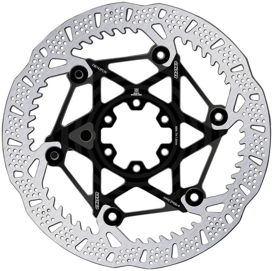 Galfer Shark Evo Disc Brake Rotor - 180mm x 2.0mm 6-Bolt Black