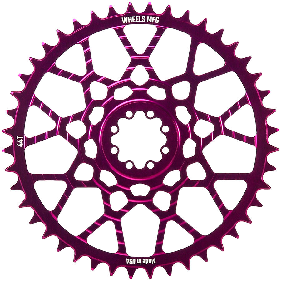 Wheels Manufacturing Gravel Direct Mount Chainring - 44t SRAM 8-Bolt Direct Mount 6.5mm Inboard Offset T-Type Chain Compatible Purple
