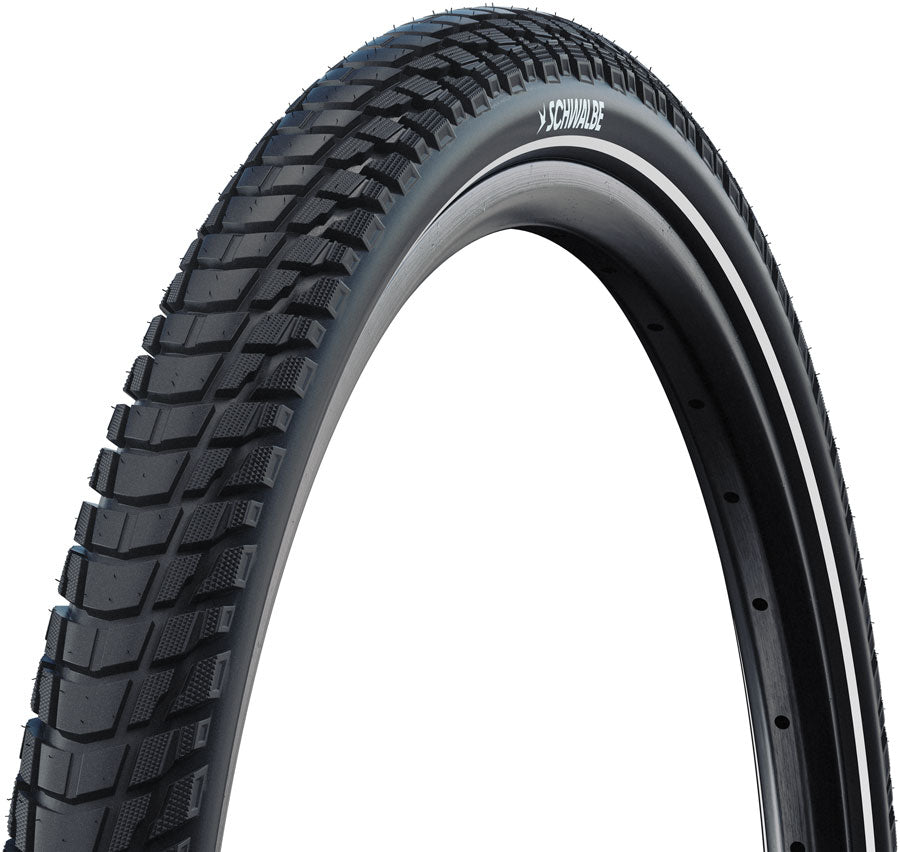Schwalbe Marathon Plus Tour Tire - 650b x 55 / 27.5 x 2.15 Clincher Wire BLK/Reflex Performance SmartGuard Addix Green E-50