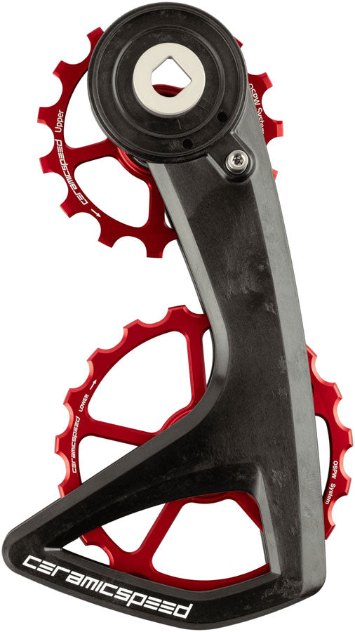 CeramicSpeed OSPW RS Pulley Wheel System SRAM Red D1/E1/Force D1 -Aluminum Pulley 5 Spoke Carbon Cage Red v3