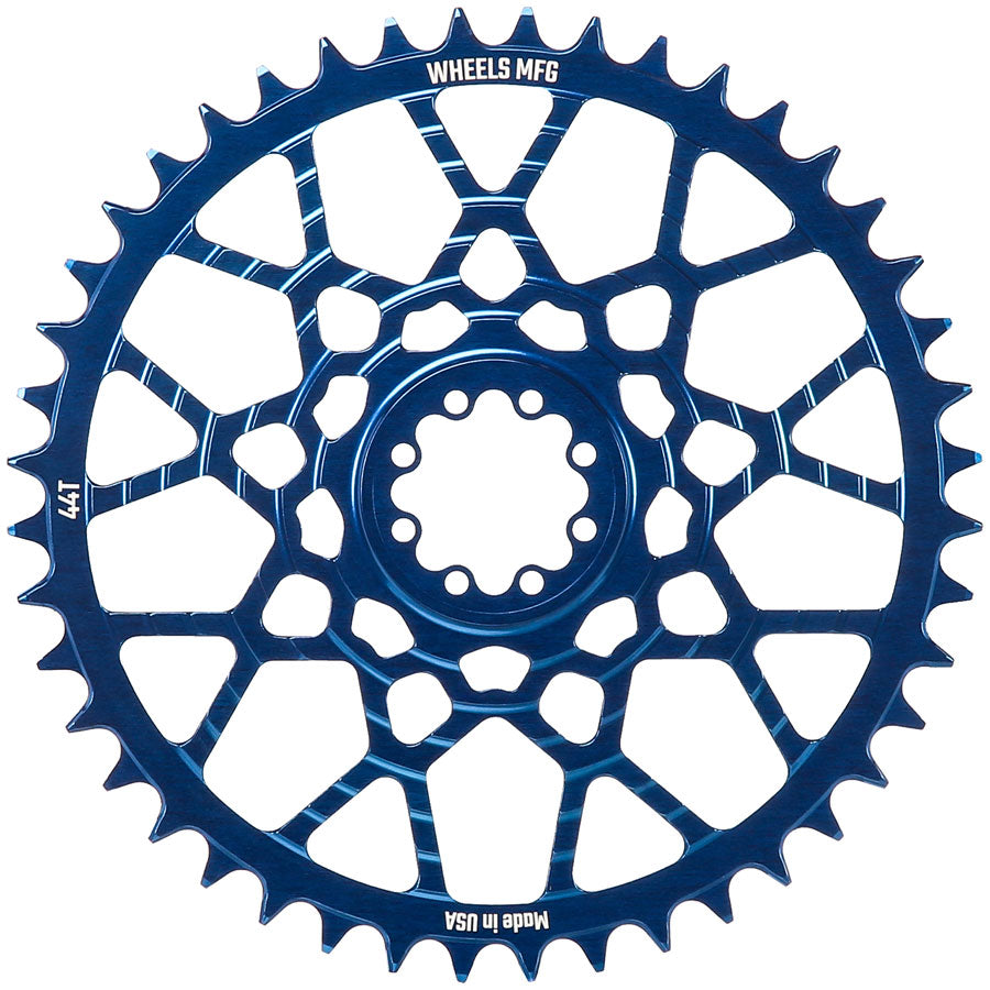 Wheels Manufacturing Gravel Direct Mount Chainring - 44t SRAM 8-Bolt Direct Mount 6.5mm Inboard Offset T-Type Chain Compatible Orange