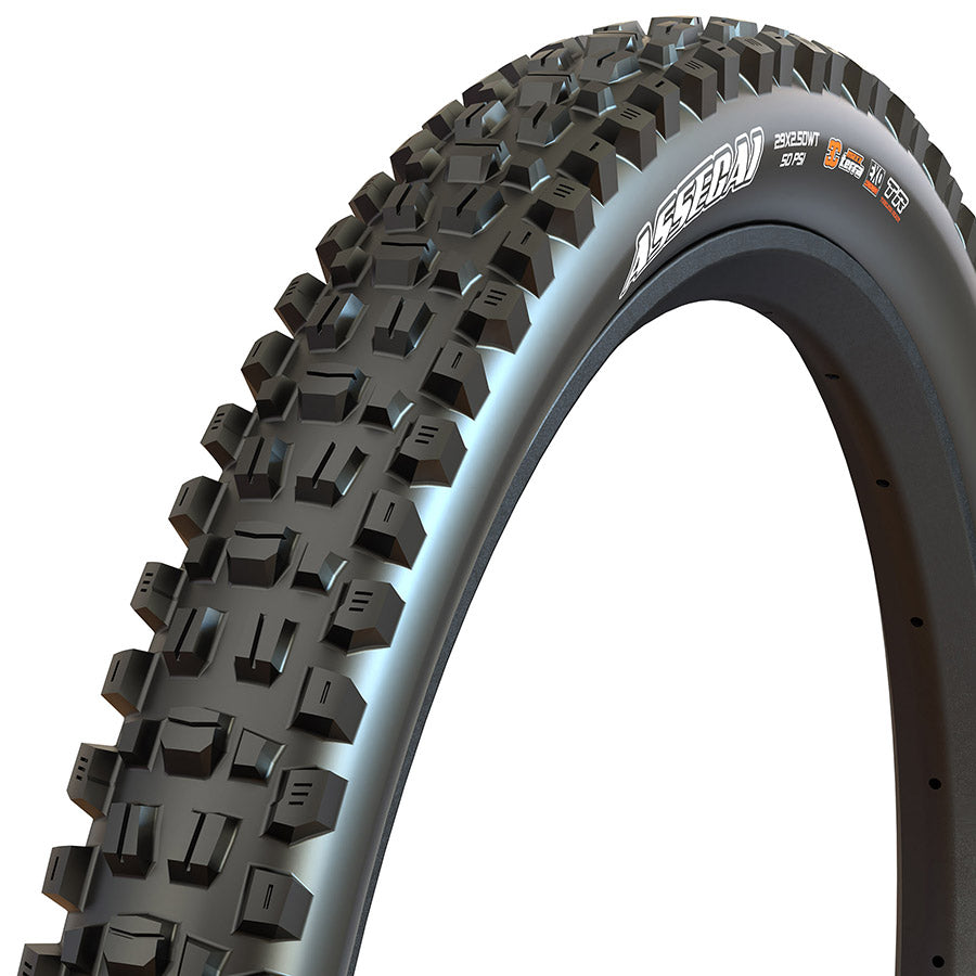 Maxxis Assegai Mountain Tire 29"x2.50 Folding Tubeless Ready 3C Maxx Grip DH 120x2TPI Black